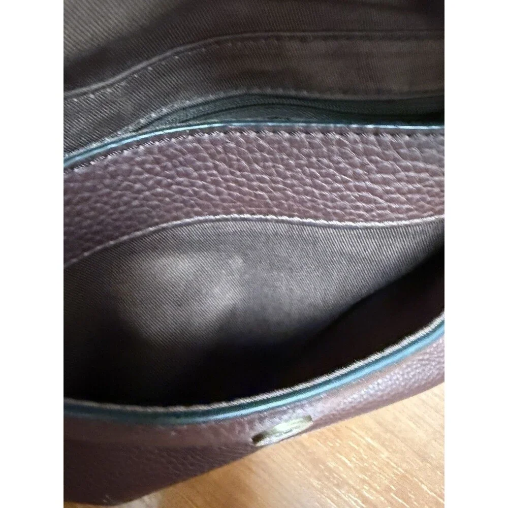 FOSSIL Preston Brown Leather Pocket Flap Expandable Crossbody Shoulder Bag EUC